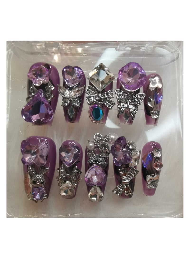 بينزو بيوتي بينزو جمال الأظافر اليدوية ، 10 قطعة ، مسمار الفن ، الاكريليك الأظافر ، الأظافر وهمية ، مجموعة فاخرة ، ديلوكس مسمار الفن ، اكسسوارات جديدة ، عرس الأظافر ، الأظافر الطرف . - Image 2