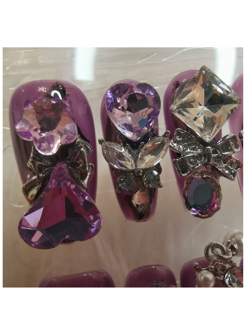 بينزو بيوتي بينزو جمال الأظافر اليدوية ، 10 قطعة ، مسمار الفن ، الاكريليك الأظافر ، الأظافر وهمية ، مجموعة فاخرة ، ديلوكس مسمار الفن ، اكسسوارات جديدة ، عرس الأظافر ، الأظافر الطرف . - Image 3