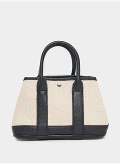 Styli Contrast Trim Textured Handbag  - Image 3