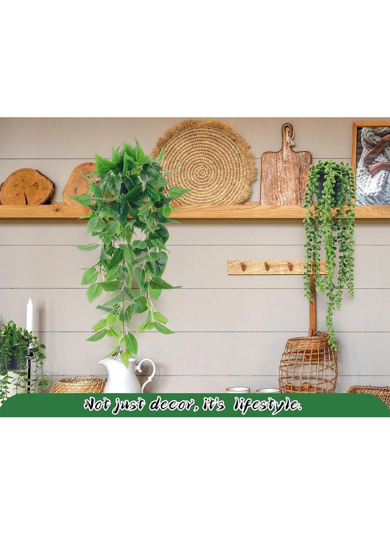 Arabest 4 Sets Artificial Plants, Hanging Artificial Plants, Artificial Trees, Small Artificial Trees, Decorative Trees, Plant, with 9 cm Pot  - Image 5