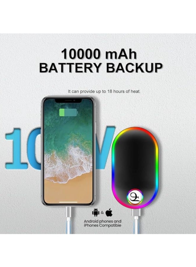 general Rechargeable hand warmer, 10000 mAh electric hand warmer, 40 hours heating, portable, battery powered, 7 color variations, USB heater for camping, reusable - Image 4