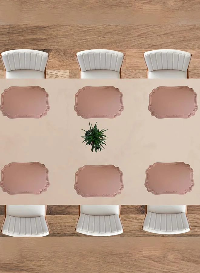 Casa Quesera European Retro-Style  Leather Table Mat Set (6-Pack) – Waterproof & Heat-Insulated