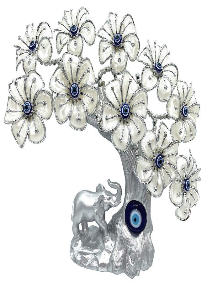 Betterdecor Blue Evil Eye Money Tree with Lucky Elephant – Turkish Nazar Home Office Decor Gift Ornament - Image 1
