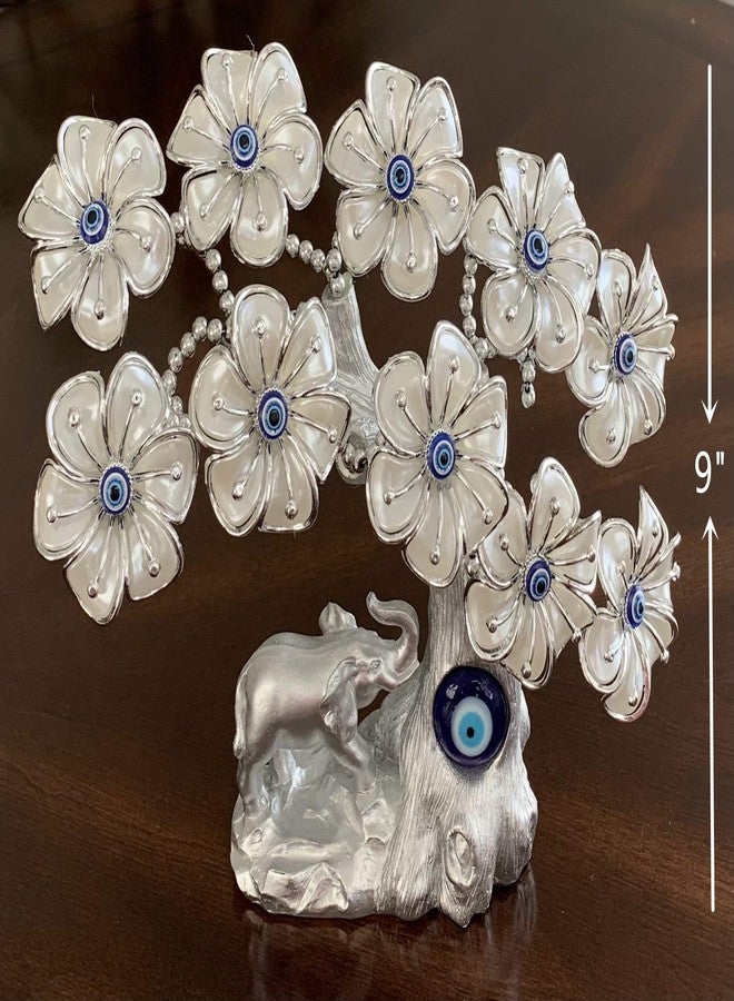 Betterdecor Blue Evil Eye Money Tree with Lucky Elephant – Turkish Nazar Home Office Decor Gift Ornament - Image 2
