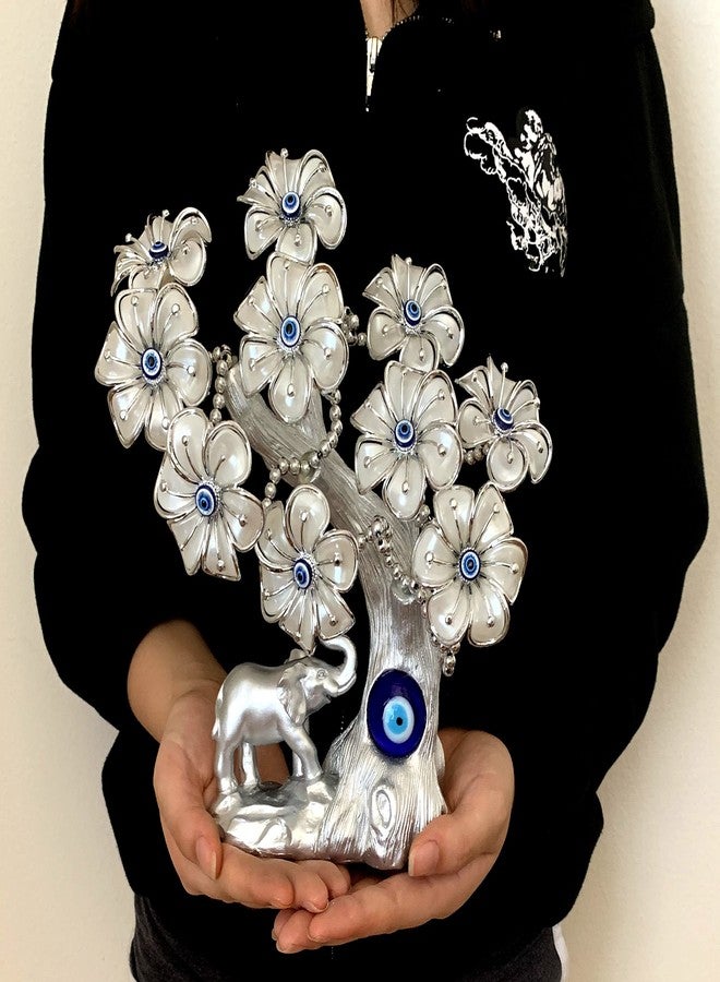 Betterdecor Blue Evil Eye Money Tree with Lucky Elephant – Turkish Nazar Home Office Decor Gift Ornament - Image 3