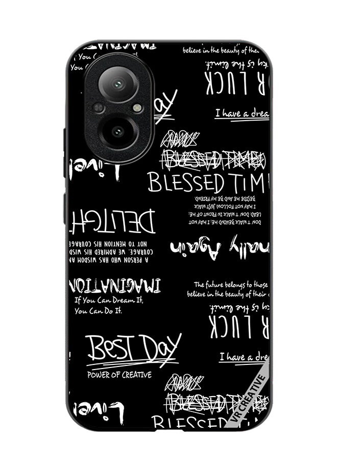 VR CREATIVE Protective Case Cover For Realme C67 4G Allography And Lettering Black Design Multicolour - Image 1