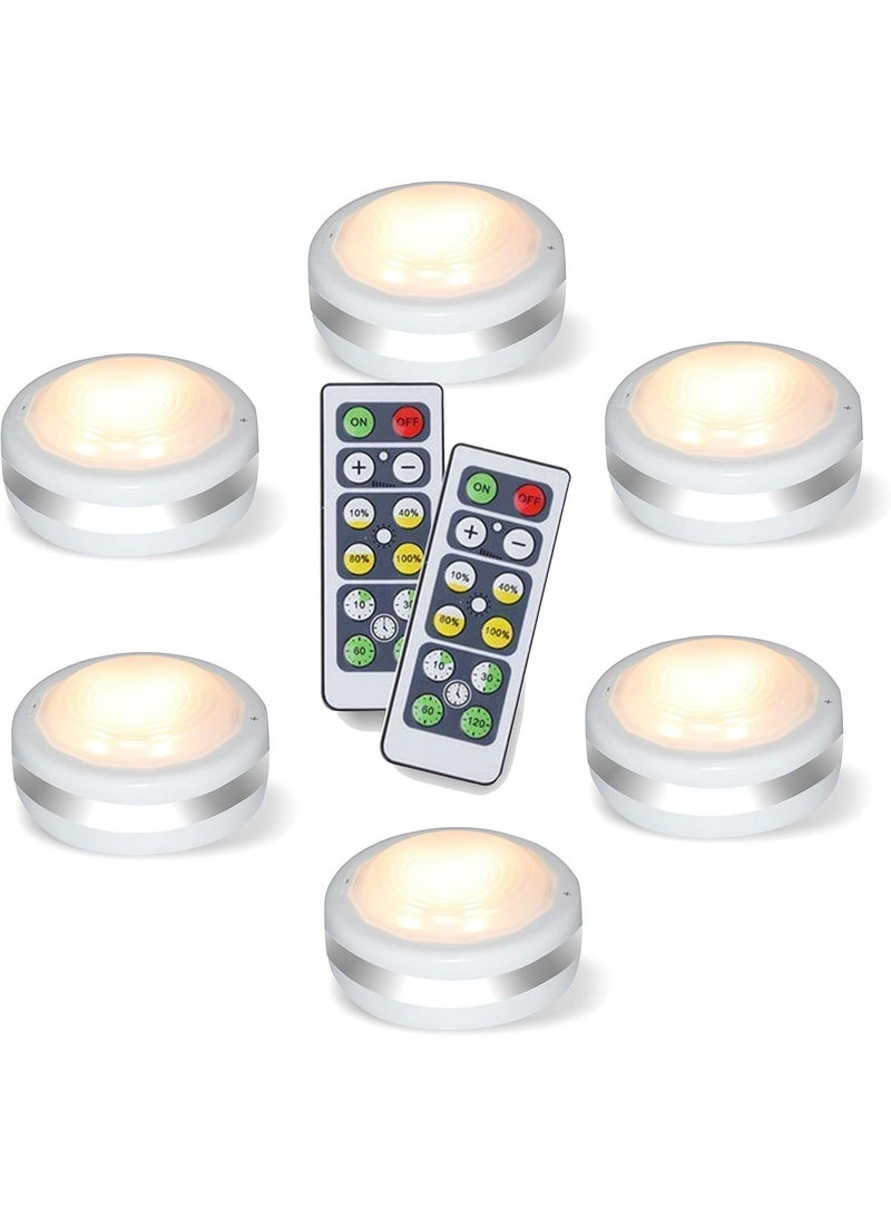 FDTY Battery Operated Puck Lights with Remote, Wireless Led Under Cupboard Light with Remote Control, Under Cabinet Lighting, Stair Closet Lights (White) - Image 1