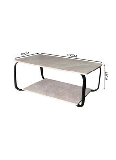 DANUBE HOME Rowan Coffee Table Multifunctional Living Room Desk Space Saving Center Table Modern Design Furniture For Home Living Room L 100 x W 48 x H 43 cm Cement Grey  - Image 5