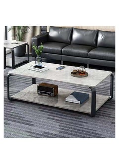 DANUBE HOME Rowan Coffee Table Multifunctional Living Room Desk Space Saving Center Table Modern Design Furniture For Home Living Room L 100 x W 48 x H 43 cm Cement Grey  - Image 1