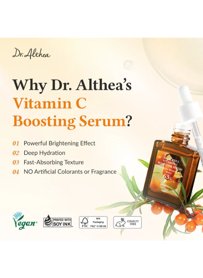 Dr.althea Vitamin C Boosting Serum Daily Vitamin Serum with TRANEXAMIC ACID for All Skin Types Helps Remove Dark Spots & Uneven Skin Tone Korean Vegan Skincare 30ml  - Image 2