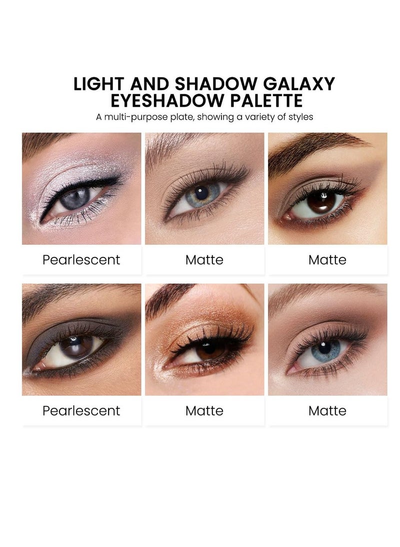 Excefore Eyeshadow Palette, Glitter Eye shadow Makeup 6 Colors, Pink Nude Eyeshadow, Shiny Sparkle Shimmer Glitter blue Eyeshadow, Waterproof Palette, Six-Shade Highlight and Contour Palette Make Up - Image 4