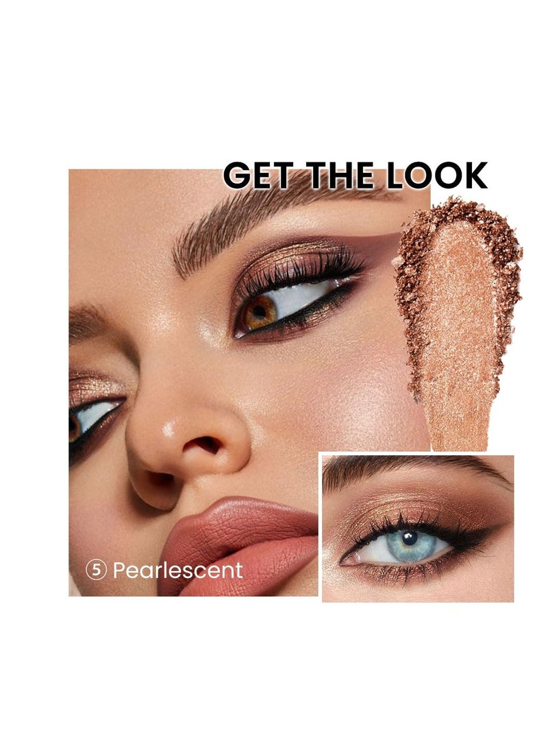 Excefore Eyeshadow Palette, Glitter Eye shadow Makeup 6 Colors, Pink Nude Eyeshadow, Shiny Sparkle Shimmer Glitter blue Eyeshadow, Waterproof Palette, Six-Shade Highlight and Contour Palette Make Up - Image 5