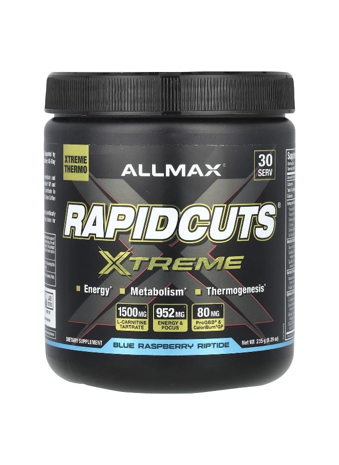 Allmax - ALLMAX, Rapidcuts® Xtreme, Blue Raspberry Riptide, 8.29 oz (235 g) - Image 1
