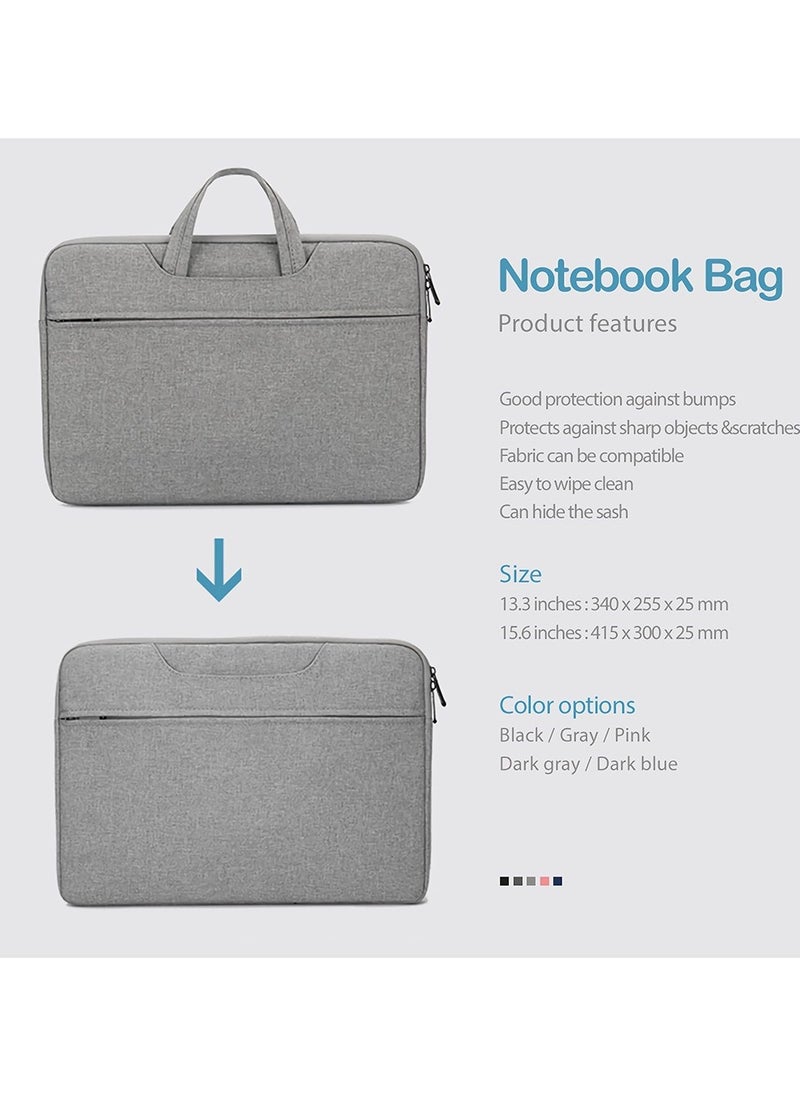 Generic - Canvas Laptop Bag 13.3 Inch, Shockproof Computer Bag With Zipper, Notebook Travel Briefcase With Handle, Waterproof, Scratch-Resistant, Lined, For Lenovo, Hp, Dell, Macbook - Image 1