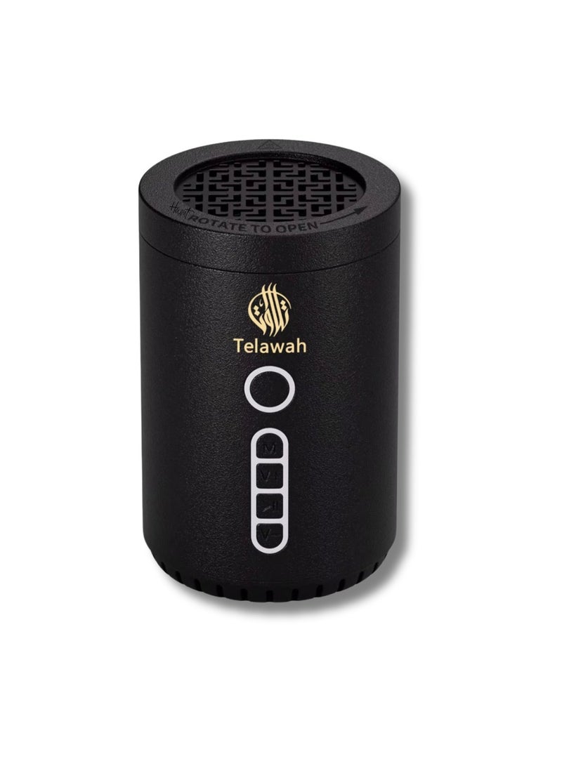 Telawah Quran Speaker Portable Electronic Incense Burner Smart Electric Bakhoor Burner Wireless Bluetooth Speaker Holy Quran Player Oud Bukhoon Diffuser Black - Image 1