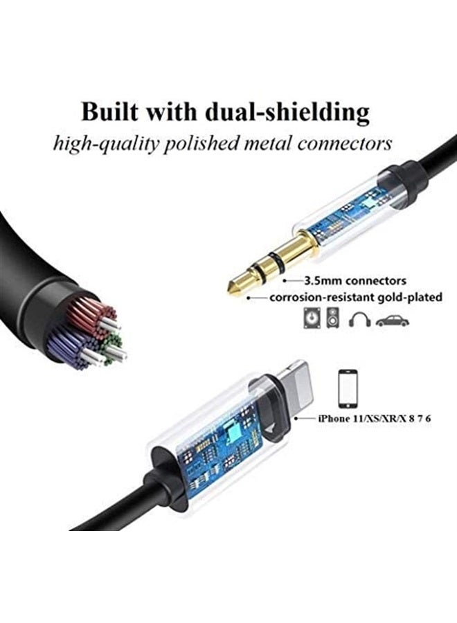 esbeecables Aux Cord for iPhone, Apple MFi Certified Lightning to 3.5mm Aux Cable for Car Compatible with iPhone 14 13 12 11 Pro Max XS XR X 8 7 6 iPad iPod to Car Home Stereo Speaker Headphone, 3.3FT Black - Image 3