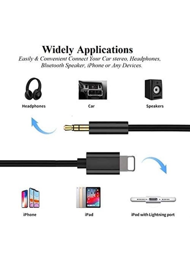 esbeecables Aux Cord for iPhone, Apple MFi Certified Lightning to 3.5mm Aux Cable for Car Compatible with iPhone 14 13 12 11 Pro Max XS XR X 8 7 6 iPad iPod to Car Home Stereo Speaker Headphone, 3.3FT Black - Image 5