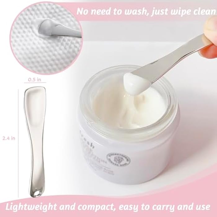 LUTQ Metal Makeup Spatula Tool - Spatula for Skincare, Cosmetic Scoop for Creams, Lotions, Masks - Makeup Spatula in Rose Gold, Silver and Gold Colors - Image 2