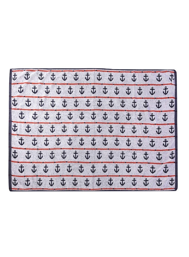 Abstract Solid Luxurious Bath Towels - 100% Natural Cotton Towel Set - Super Absorbent Towels for Bathroom - 29” x 54” - Jacquard Anchor Design - 1 Pack - Image 2