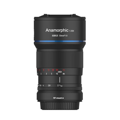 SIRUI 50mm F1.8 1.33X S35 Anamorphic Lens for RF Mount, Blue Flare - Image 1