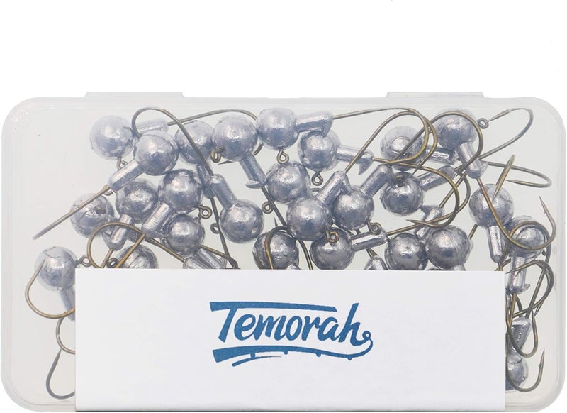 Temorah Unpainted Jig Heads,Ball Heads with Bronze Hook - Image 1