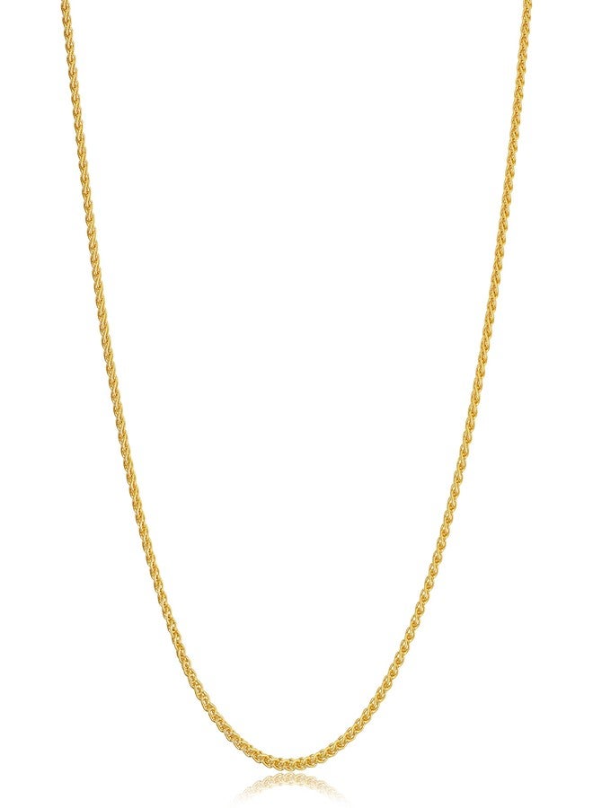 كول جوليري قلادة من الذهب الأصفر عيار 14 قيراطًا من Kooljewelry، بتصميم سلسلة قمح مستديرة (1.5 مم، 36 بوصة) - Image 1