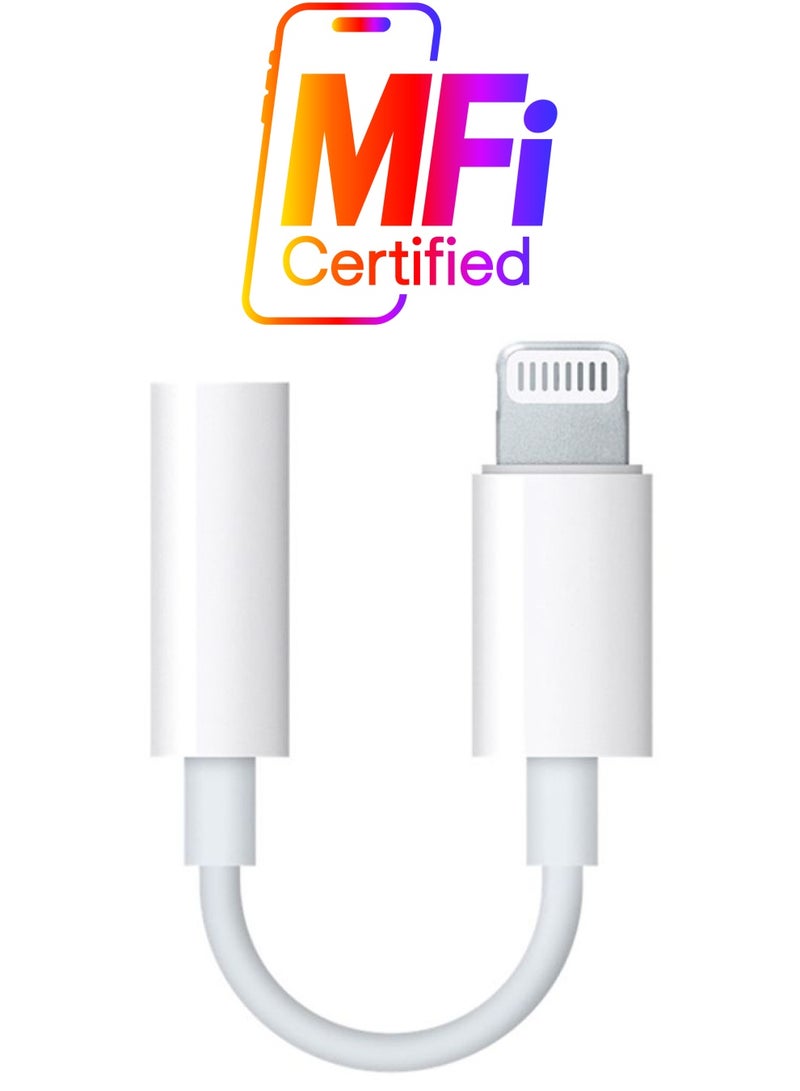 Lightning To 3.5mm Headphone Jack Adapter White - Image 1