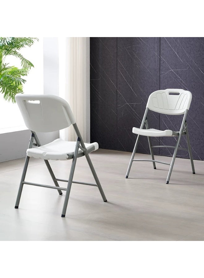 Living Foldable White Fiber Chair – Multi-Purpose - Image 1