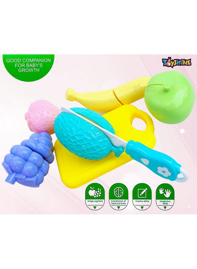 Toyshine Realistic Sliceable 5 Pcs Fruits Cutting Play Toy Set, Can Be Cut in 2 Parts, Pastel Color - Image 3