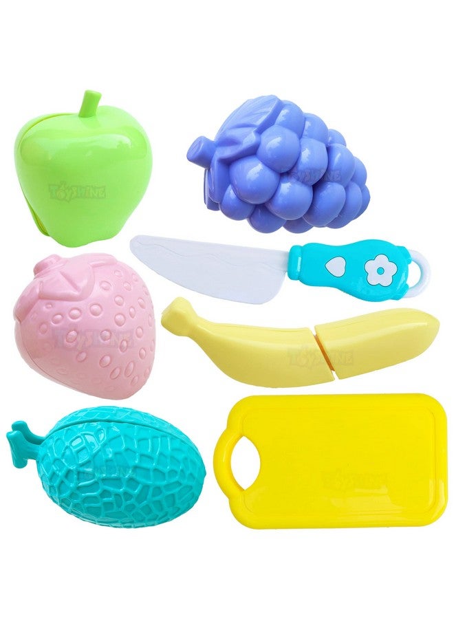 Toyshine Realistic Sliceable 5 Pcs Fruits Cutting Play Toy Set, Can Be Cut in 2 Parts, Pastel Color - Image 1