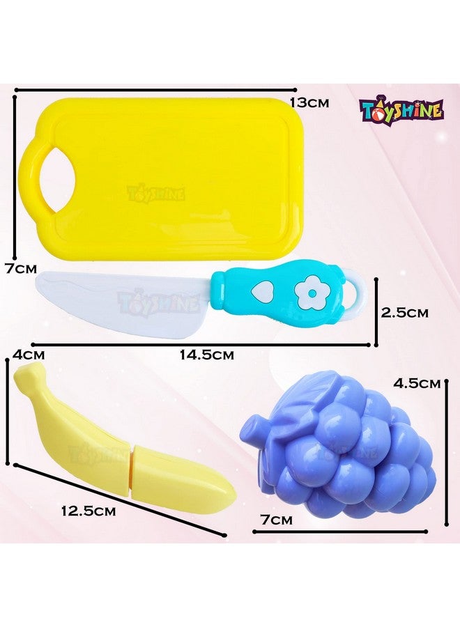 Toyshine Realistic Sliceable 5 Pcs Fruits Cutting Play Toy Set, Can Be Cut in 2 Parts, Pastel Color - Image 5