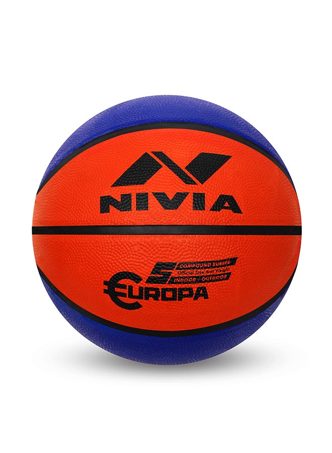 Nivia Europa Basketball | Size: 5 | 8 Panels | Material Core Bladder Latex | Suitable for Hard Surface | Machine Stitched | Training/Match Ball for Men - Image 4