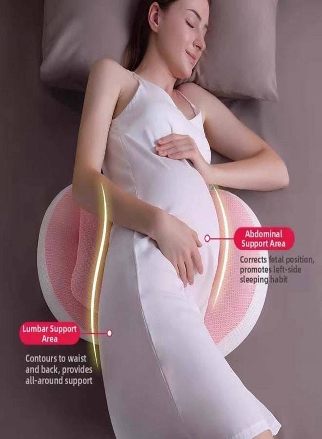 أو بيبي وسادة الحمل من أوبابي - وسادة حمل قابلة للتعديل على شكل حرف U لدعم البطن والظهر، وسادة جسم للحوامل للنوم على الجانب، وسادة دعم حمل مدمجة لتوفير الراحة. - Image 3