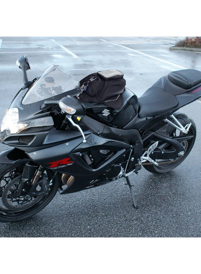 KIWISE Motorcycle Tank Bag, Water Resistant with Super Strong Magnetic Gas Oil Fuel Tank Bag Black bigger Window for Honda Yamaha Suzuki Kawasaki Harley - Image 2