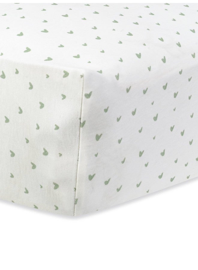 Under The Nile Organic Cotton Crib Sheet - Hearts, 51" x 28" - Image 1
