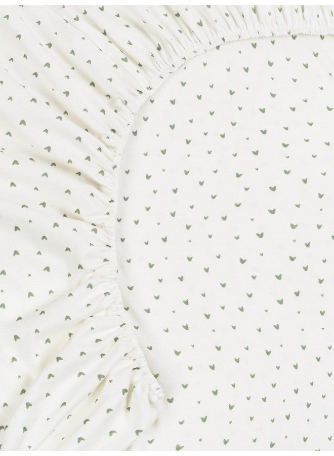 Under The Nile Organic Cotton Crib Sheet - Hearts, 51" x 28" - Image 2