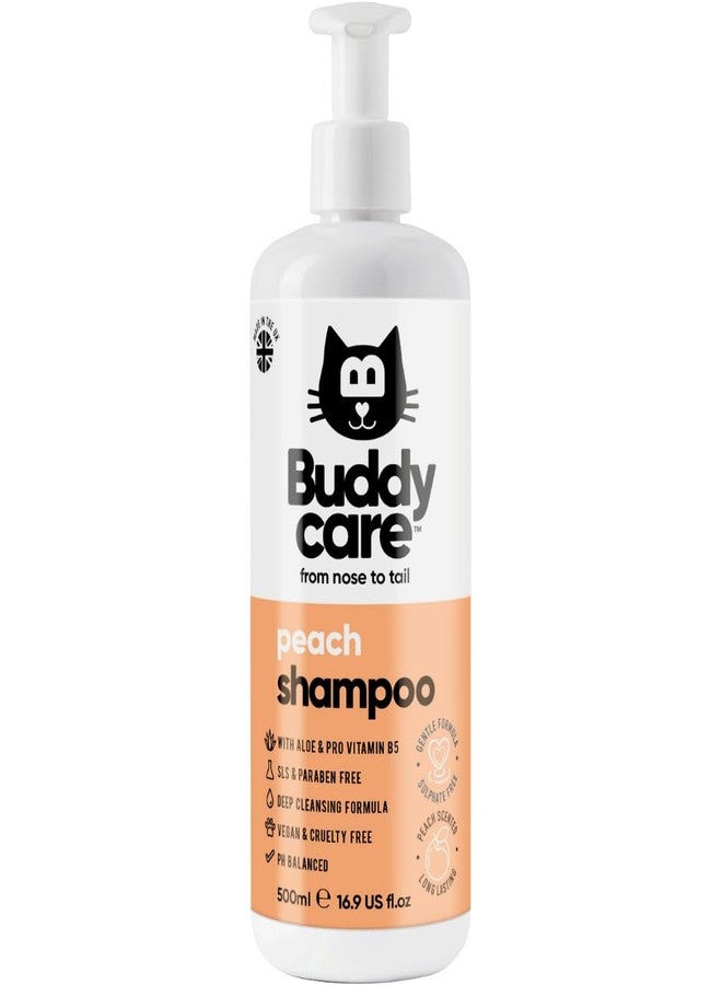 Buddycare شامبو بادي كير للقطط برائحة الخوخ - شامبو تنظيف عميق للقطط - برائحة الفواكه - مع الصبار وفيتامين ب5 (16.90 أونصة) - Image 1