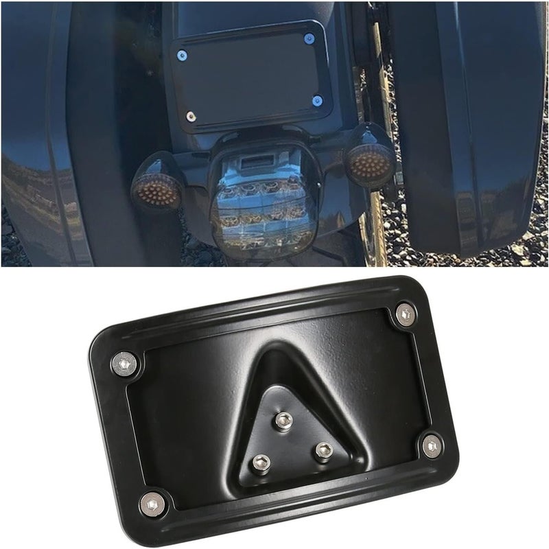 ECOTRIC Curved Laydown License Plate Mount with Frame for Harley and Honda - Image 1