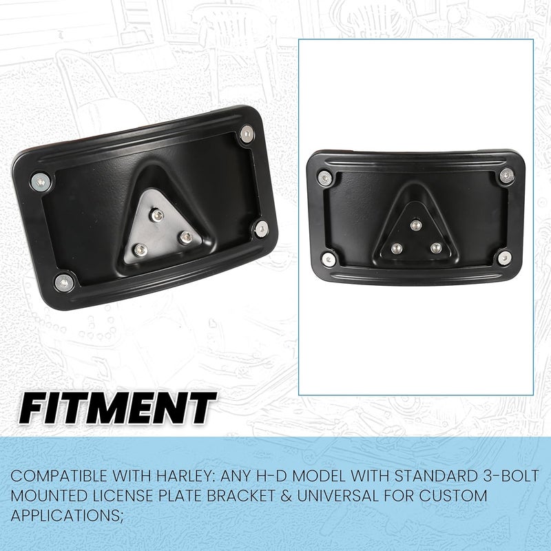 ECOTRIC Curved Laydown License Plate Mount with Frame for Harley and Honda - Image 2