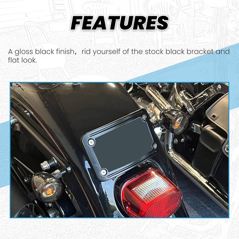 ECOTRIC Curved Laydown License Plate Mount with Frame for Harley and Honda - Image 5