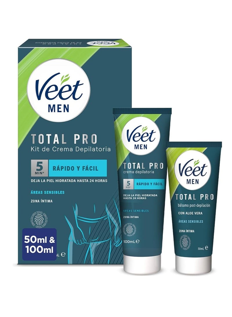 Veet Men Hair Removal Kit, with Hair Removal Cream 100ml + 50ml - Image 1