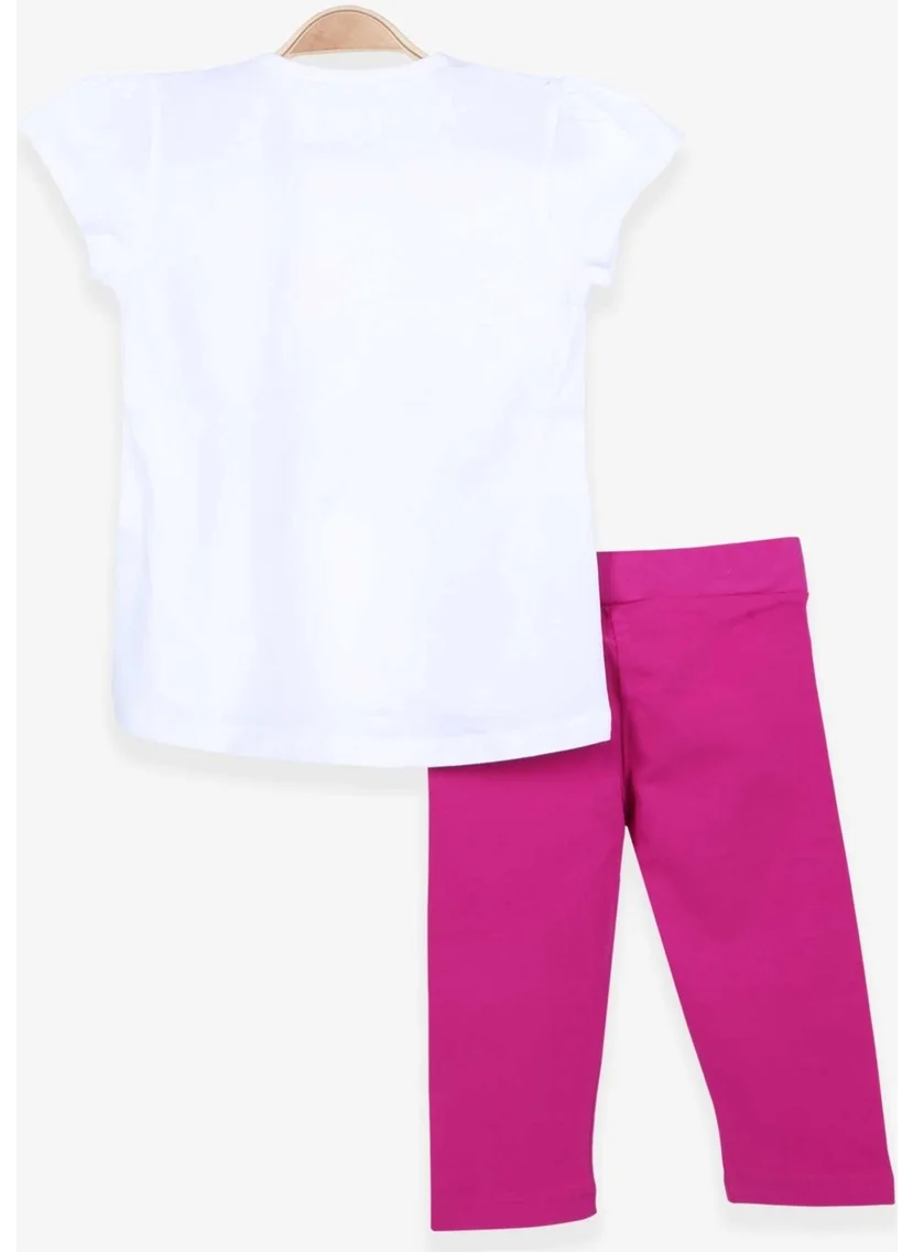 Breeze Girls' Capri Tights Set Unicorn Printed Ecru (1.5-5 Years)