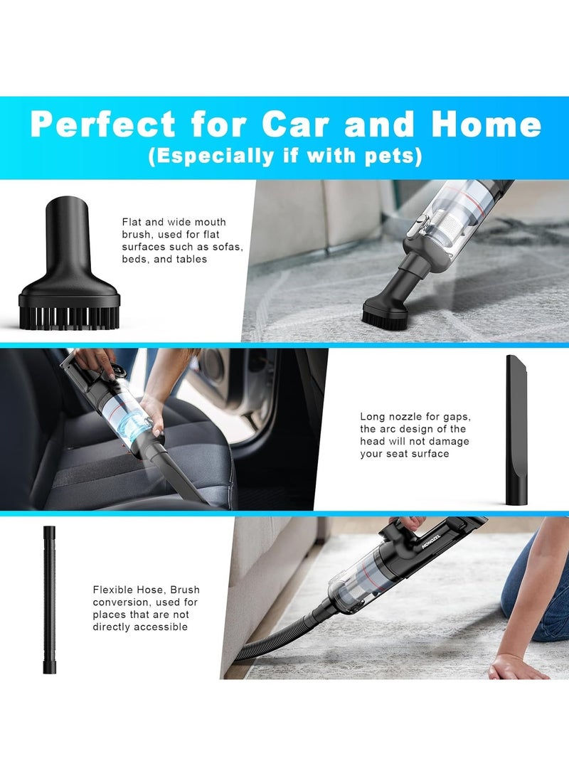 Car Vacuum Cleaner Cordless and Air Duster , Air Blow with Brushless Motor, 15000Pa Strong Suction Vacuum with LED Light, Type C Cable and Charger, 2 Fliters, Portable Hand Vacuum for Home, Pet and Car - Image 5