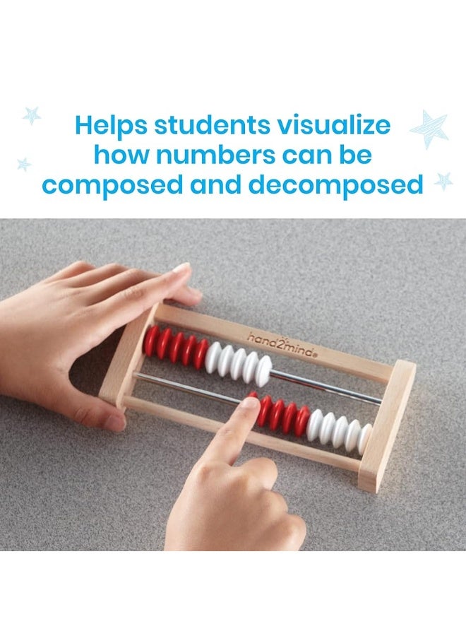 hand2mind hand2mind Mini 20 Bead Wooden Rekenrek, Abacus for Kids Math, Math Manipulatives Kindergarten, Counting Rack for Kids, Counters for Kids Math, Educational Toys for Elementary Kids (Set of 4) - Image 5