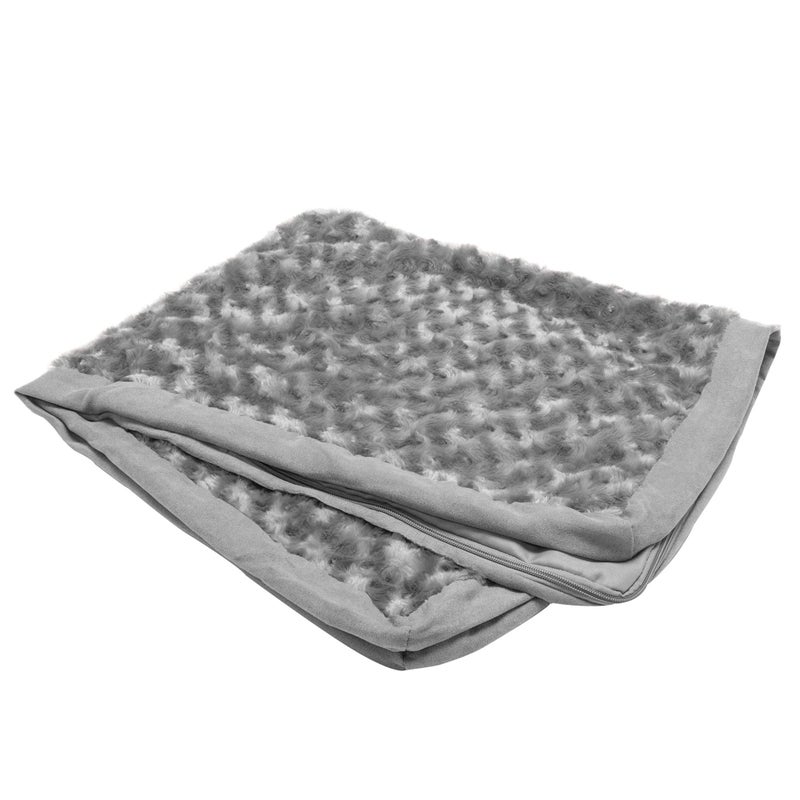Furhaven Replacement Dog Bed Cover Ultra Plush Faux Fur Suede Mattress Machine Washable Gray Jumbo XLarge - Image 2