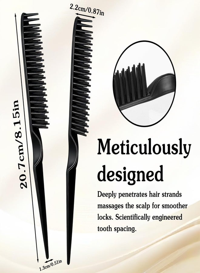 HaiFafafaing 2 PCS 3 Row Comb for Removing Braids,Unbraider Teasing Comb with Rat Tail for Combing, Separating and Shaping Curls,Curly Hair Combs for Women Men(Black) - Image 2