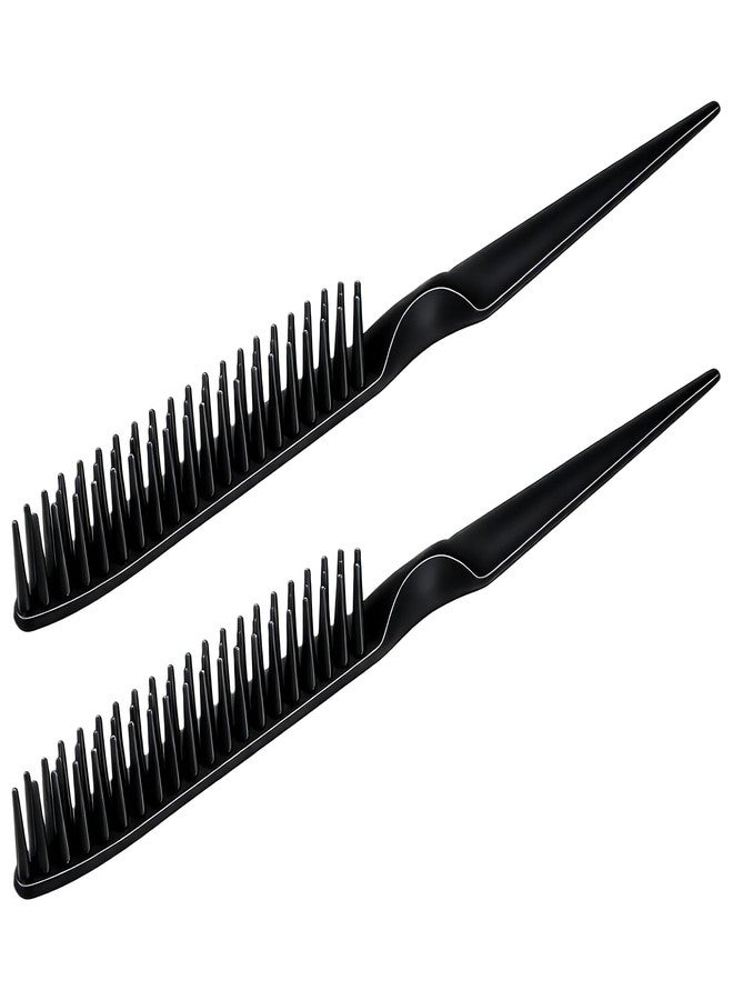 HaiFafafaing 2 PCS 3 Row Comb for Removing Braids,Unbraider Teasing Comb with Rat Tail for Combing, Separating and Shaping Curls,Curly Hair Combs for Women Men(Black) - Image 1