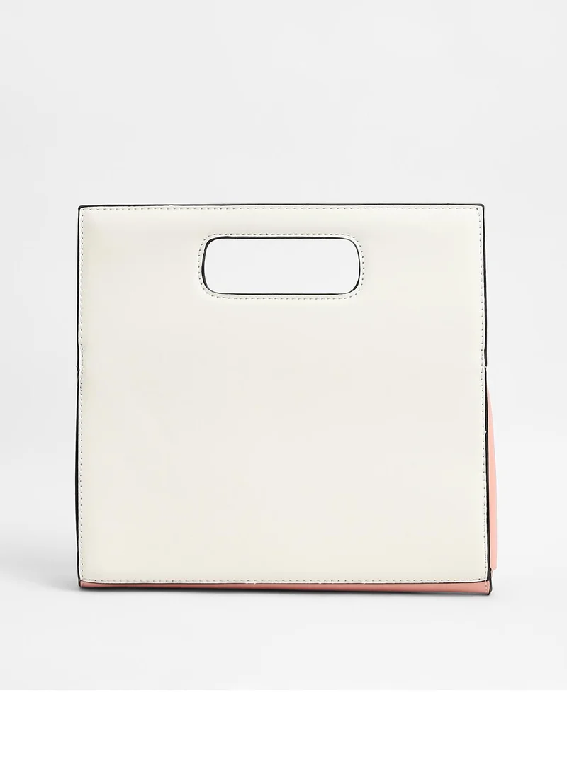 Haute Sauce Colour block Magnet Lock Regular Vegan Leather Hand Bag For Women