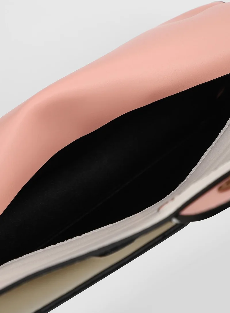 Haute Sauce Colour block Magnet Lock Regular Vegan Leather Hand Bag For Women