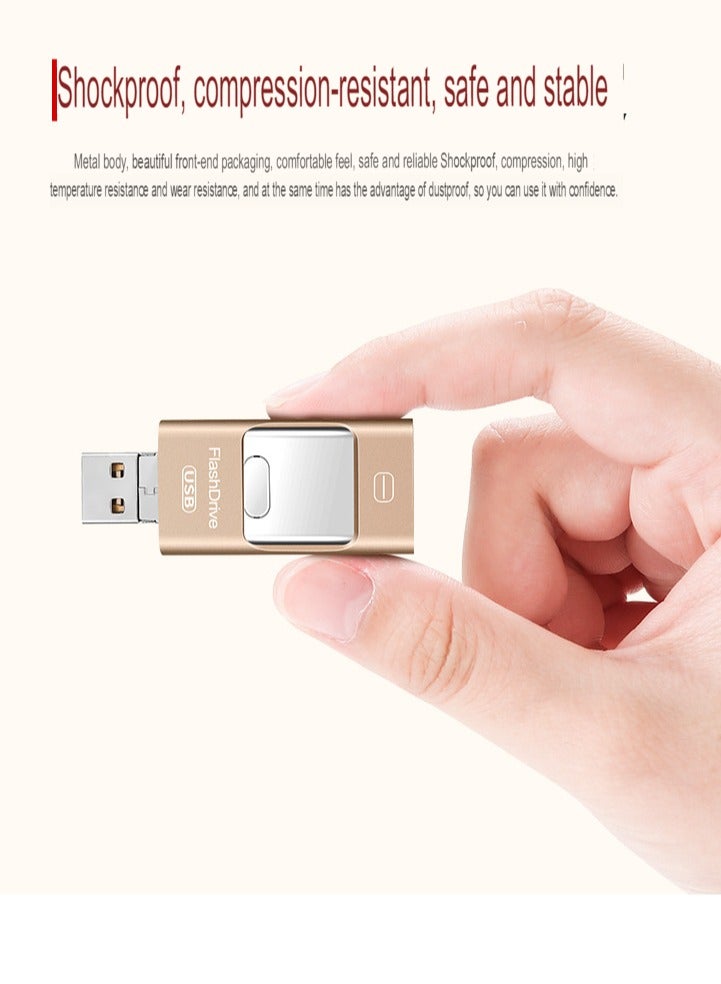 AROAQ 256GB USB Flash Drive, Shock Proof Durable External USB Flash Drive, Safe And Stable USB Memory Stick, Convenient And Fast I-flash Drive for iphone, (256GB Rose Gold) - Image 4